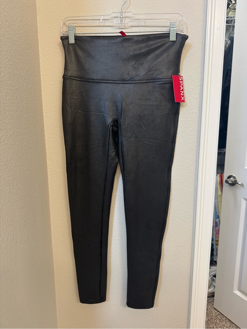 SPANX Black Faux Leather High-Waist Leggings